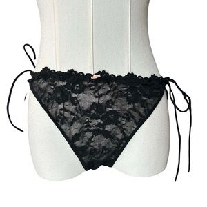 Skims Black Lace Tie Side Panties